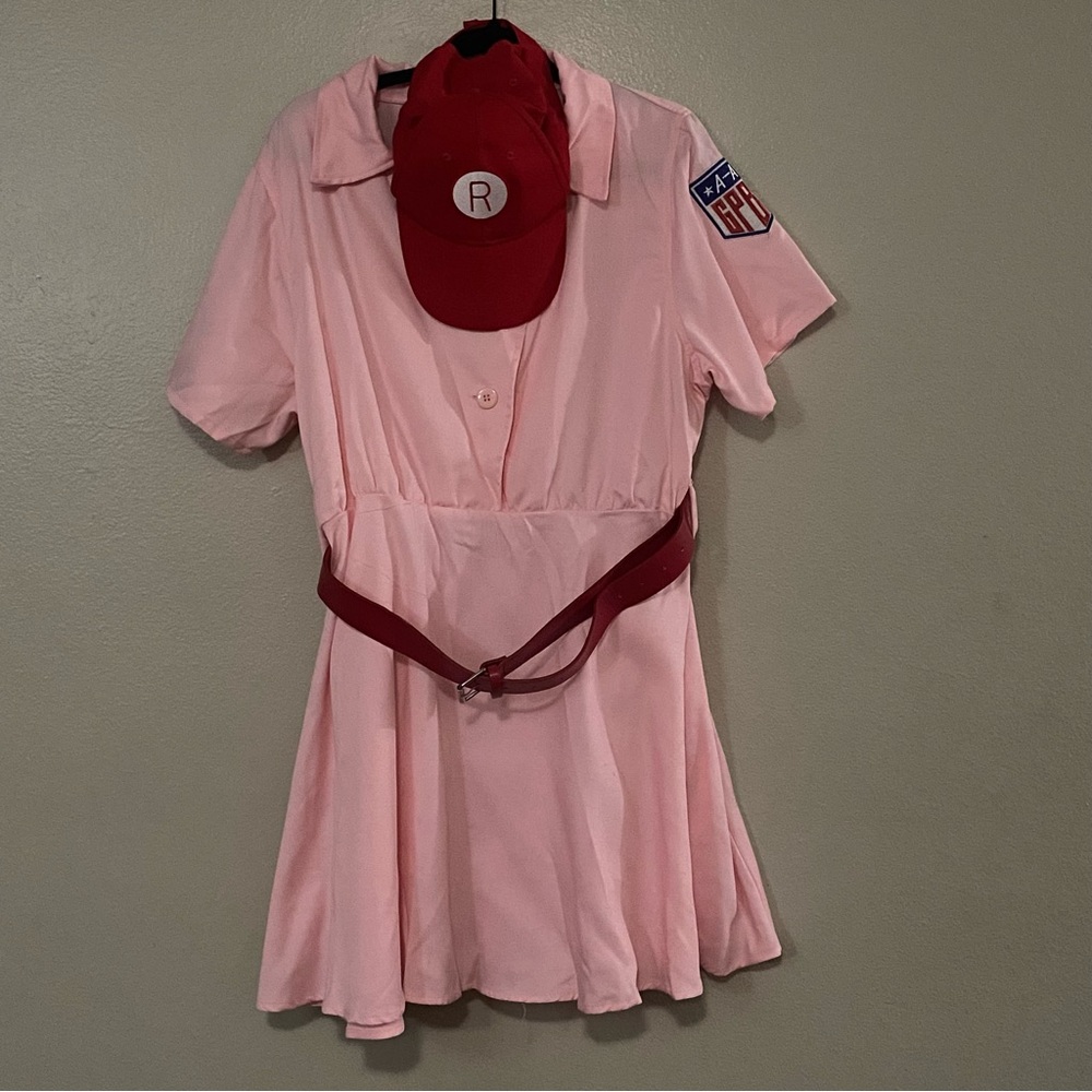 Pink Dress with Red Accents